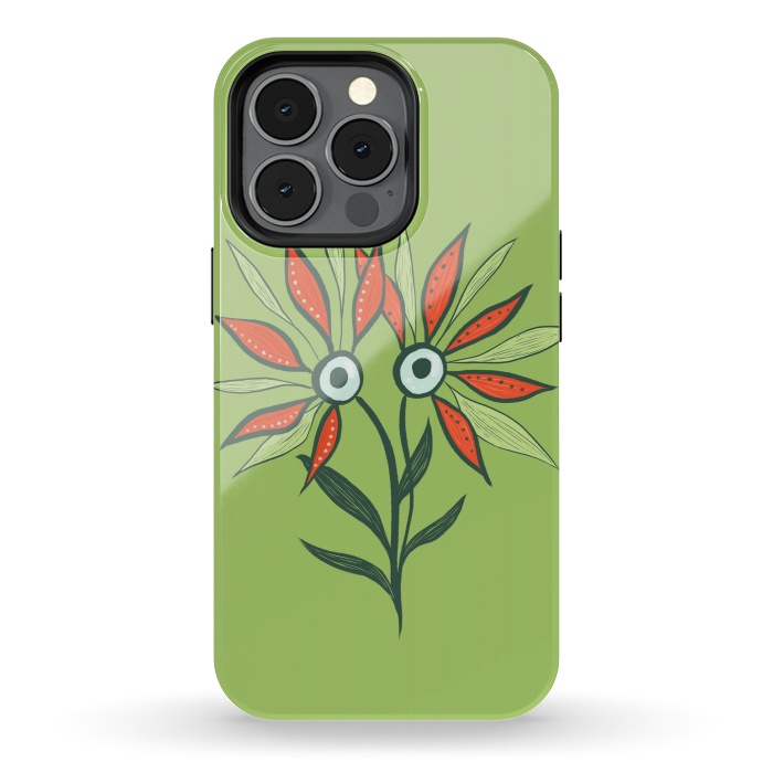 iPhone 13 pro StrongFit Cute Eyes Character Flower Monster by Boriana Giormova