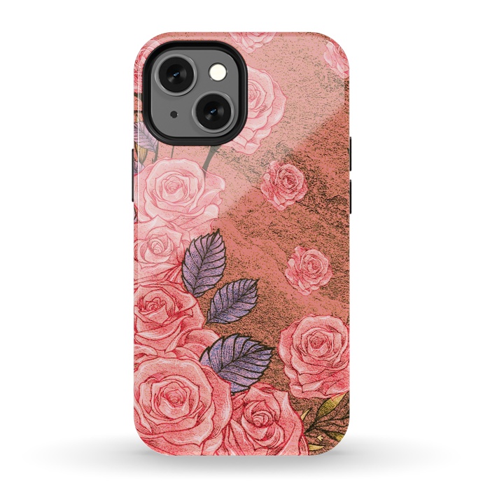 iPhone 13 mini StrongFit Vintage Peonies  by Rossy Villarreal