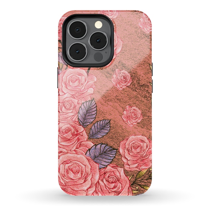 iPhone 13 pro StrongFit Vintage Peonies  by Rossy Villarreal