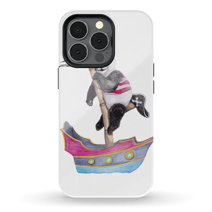 iPhone 13 pro StrongFit Panda Pirate by gingerlique