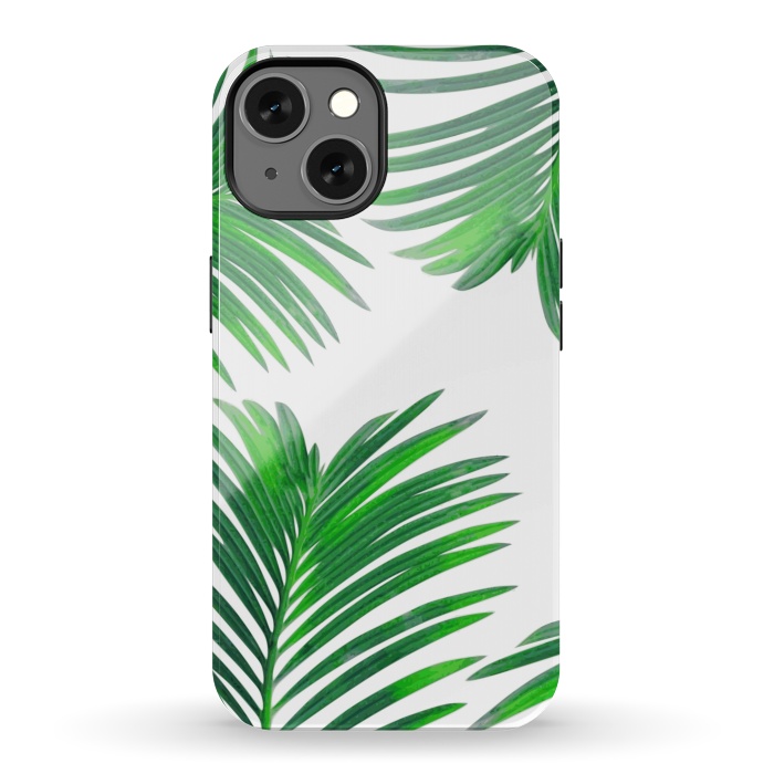 iPhone 13 StrongFit Green Palm Leaves by Zala Farah