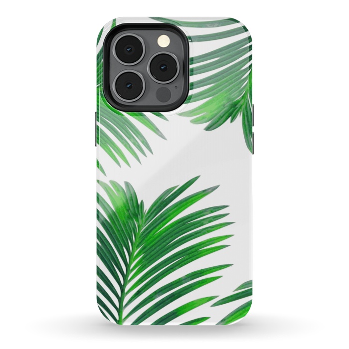 iPhone 13 pro StrongFit Green Palm Leaves by Zala Farah