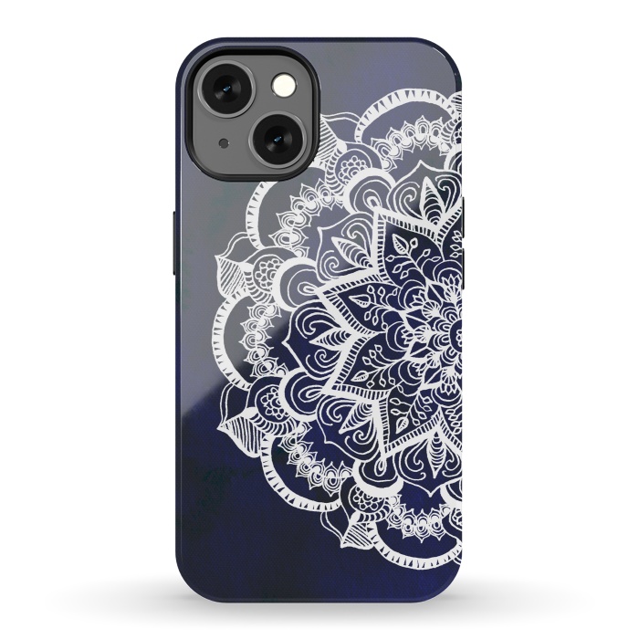 iPhone 13 StrongFit White Feather Mandala by Tangerine-Tane
