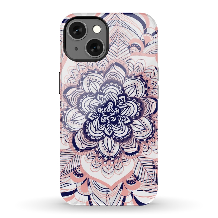 iPhone 13 StrongFit Purple, Blue and Pink Netted Mandala by Tangerine-Tane