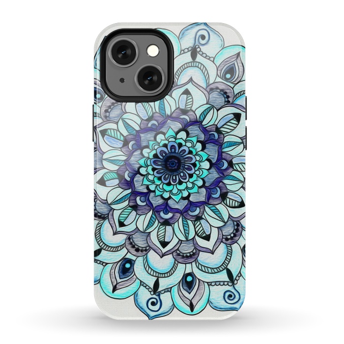 iPhone 13 mini StrongFit Peacock Mandala by Tangerine-Tane