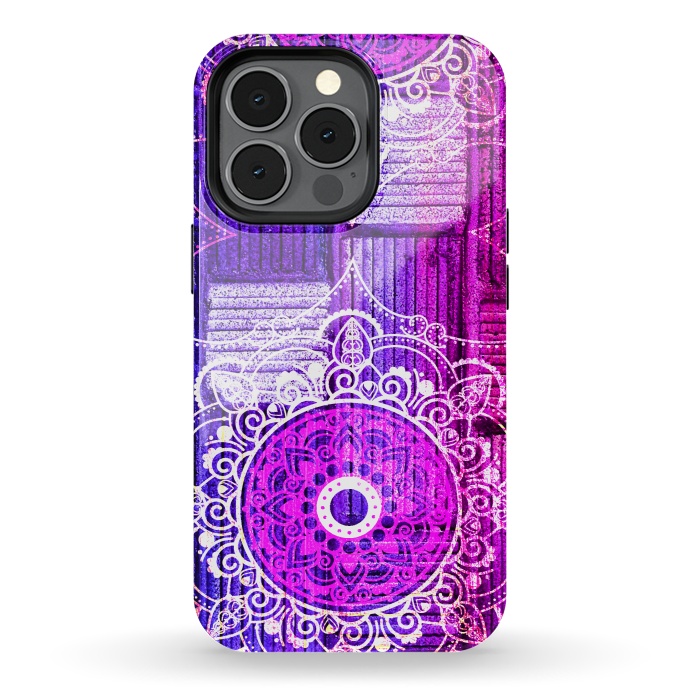 iPhone 13 pro StrongFit Purple Tapestry by Rossy Villarreal