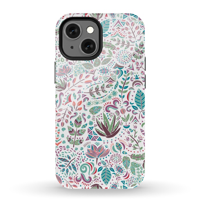 iPhone 13 mini StrongFit Botanical Doodles by Pom Graphic Design