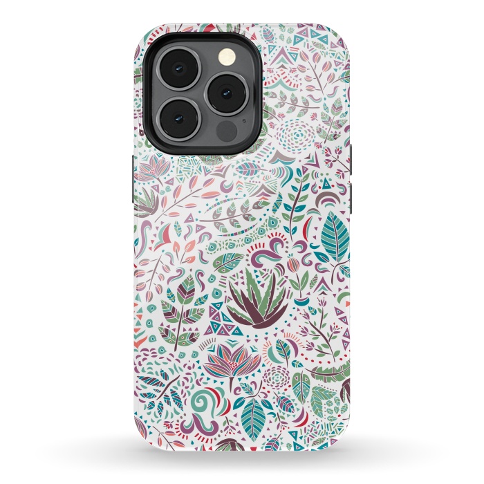 iPhone 13 pro StrongFit Botanical Doodles by Pom Graphic Design