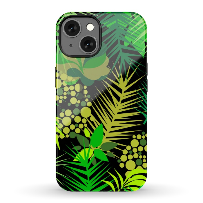 iPhone 13 StrongFit green tropical pattern by MALLIKA
