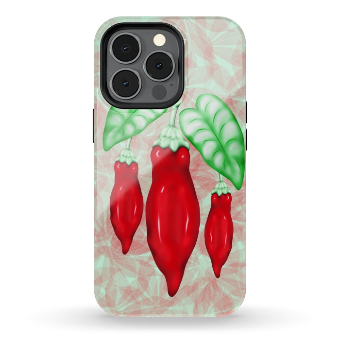 iPhone 13 pro StrongFit Red Hot Chilli Pepper Decorative Food Art by BluedarkArt
