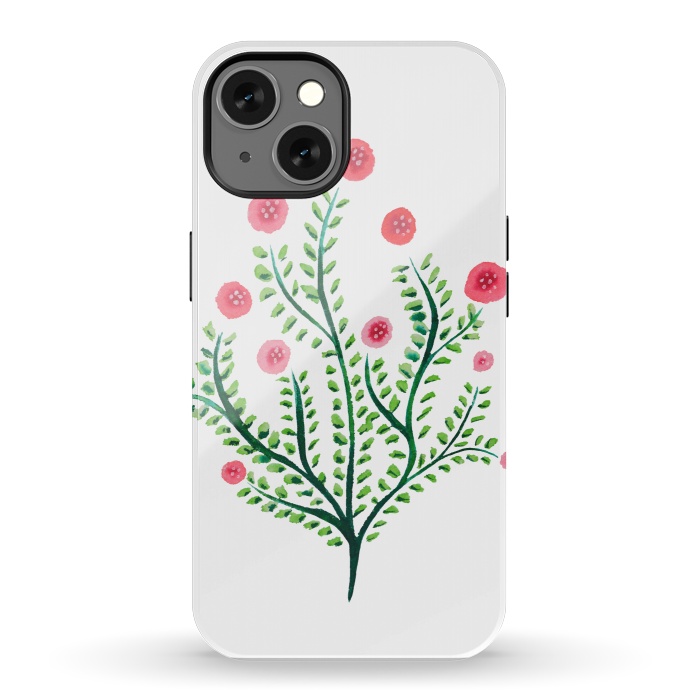 iPhone 13 StrongFit Spring Plant In Pink And Green by Boriana Giormova