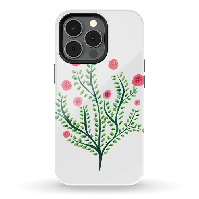 iPhone 13 pro StrongFit Spring Plant In Pink And Green by Boriana Giormova