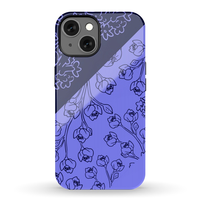 iPhone 13 StrongFit BLUE TROPICAL PATTERN by MALLIKA
