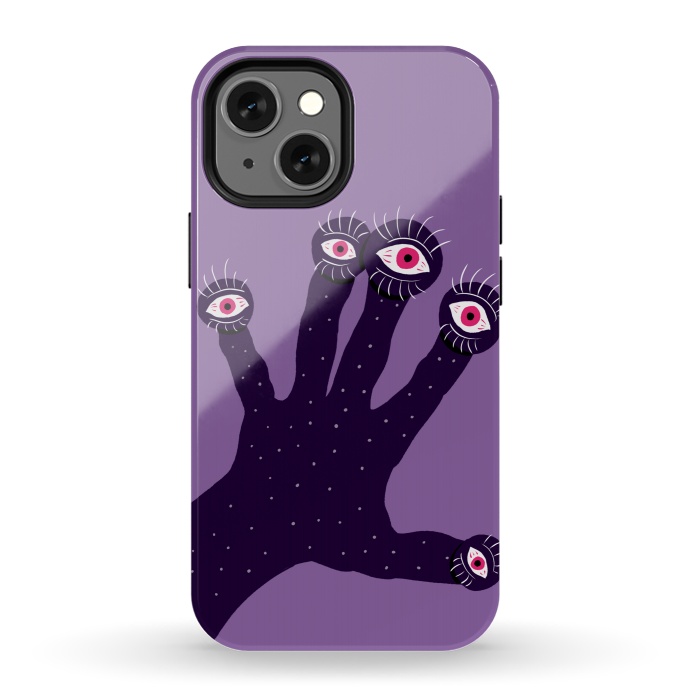 iPhone 13 mini StrongFit Weird Hand With Watching Eyes by Boriana Giormova