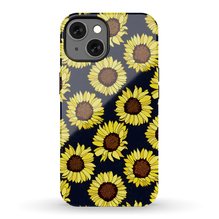 iPhone 13 StrongFit Navy - Sunflowers Are The New Roses! by Tigatiga