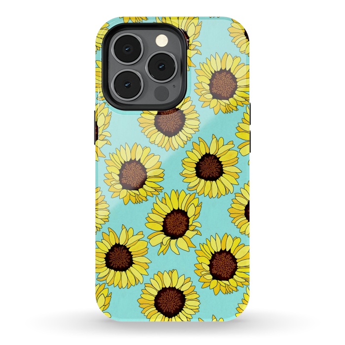 iPhone 13 pro StrongFit Aqua - Sunflowers Are The New Roses!  by Tigatiga