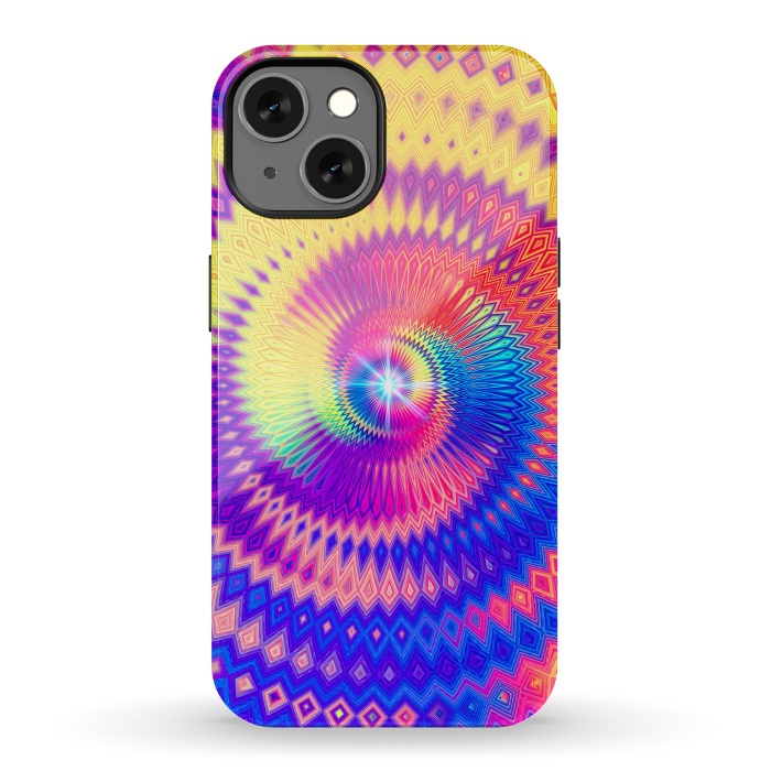 iPhone 13 StrongFit Abstract Colorful Diamond Shape Circular Design by Art Design Works