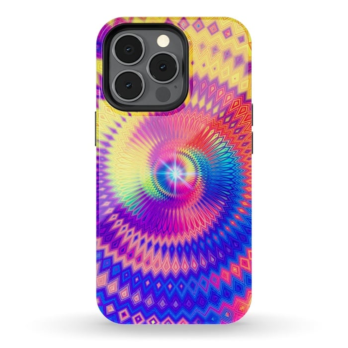 iPhone 13 pro StrongFit Abstract Colorful Diamond Shape Circular Design by Art Design Works