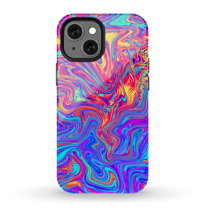 iPhone 13 mini StrongFit Abstract Colorful Waves by Art Design Works