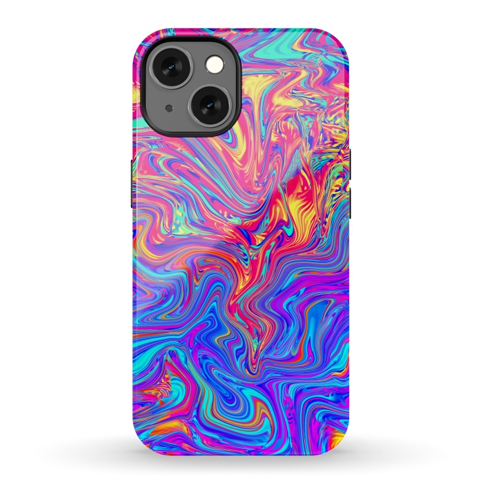 iPhone 13 StrongFit Abstract Colorful Waves by Art Design Works