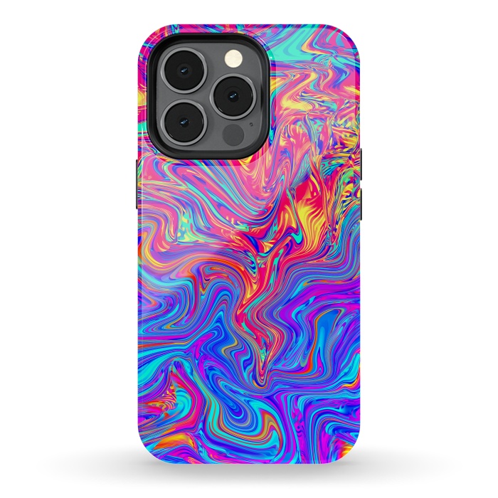 iPhone 13 pro StrongFit Abstract Colorful Waves by Art Design Works