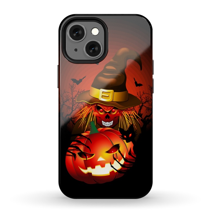 iPhone 13 mini StrongFit Skull Witch Halloween Monster by BluedarkArt