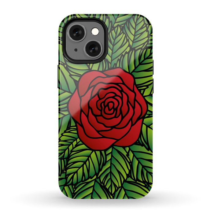 iPhone 13 mini StrongFit Red Rose by Majoih
