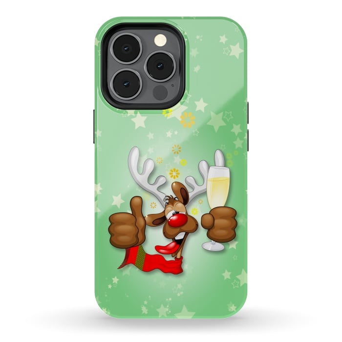 iPhone 13 pro StrongFit Reindeer Drunk Funny Christmas Character by BluedarkArt