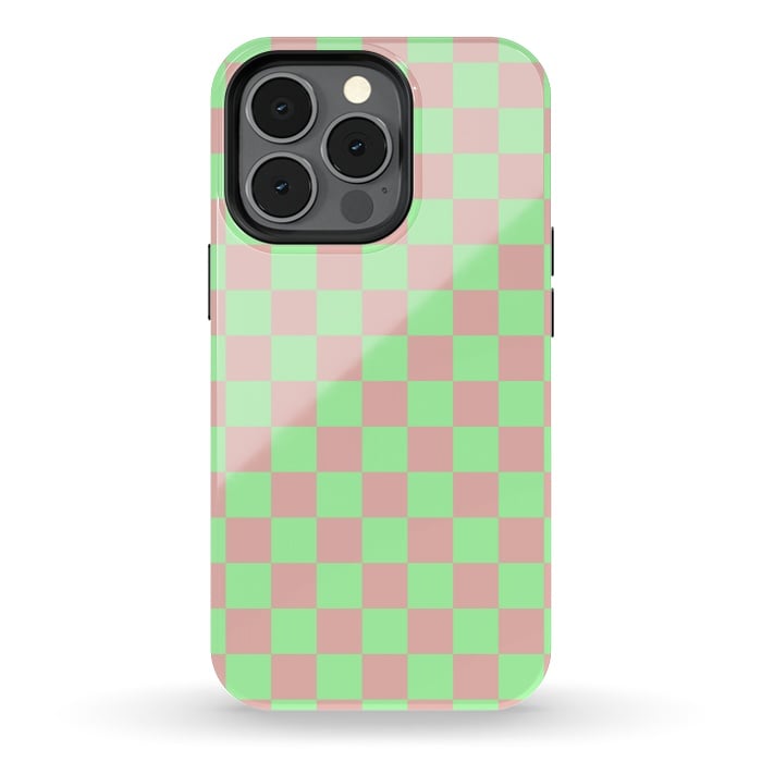 iPhone 13 pro StrongFit Checkered Pattern I by Art Design Works