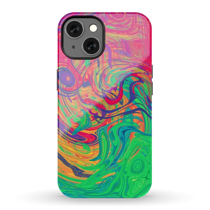 iPhone 13 StrongFit Abstract Multicolored Waves by Art Design Works