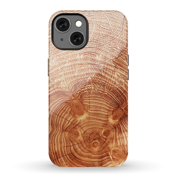 iPhone 13 StrongFit Mandala Wood I by Art Design Works