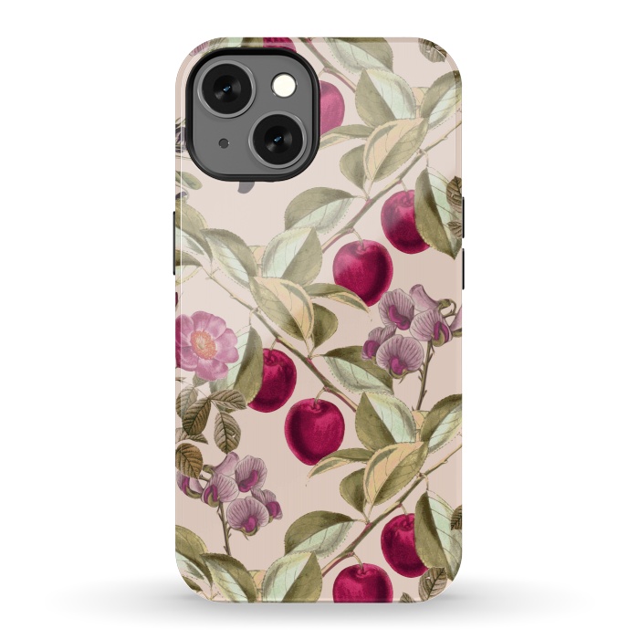 iPhone 13 StrongFit Pink Fruits and Flowers Pattern  by Zala Farah