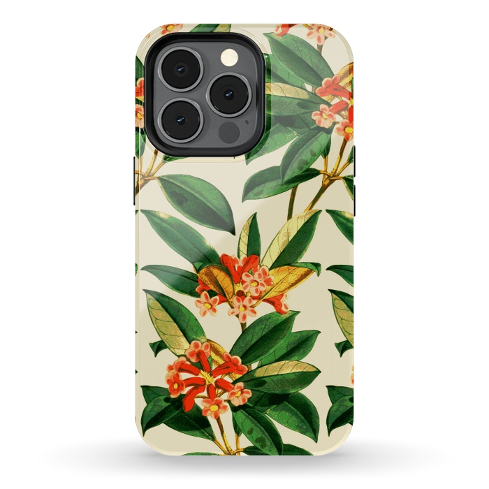 iPhone 13 pro StrongFit Orange Flower Pattern by Zala Farah