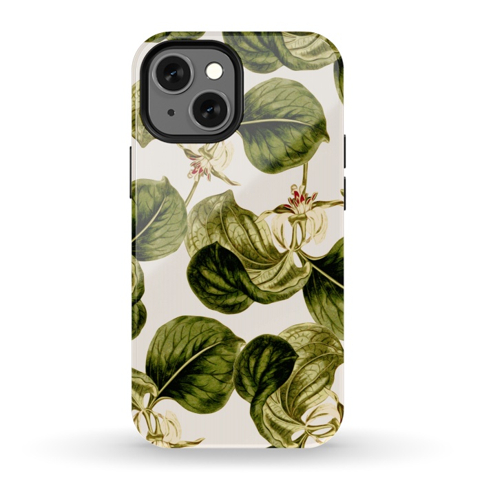 iPhone 13 mini StrongFit Botany Leaf Pattern  by Zala Farah
