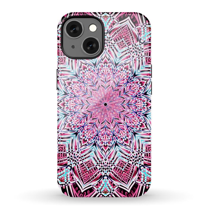 iPhone 13 StrongFit Berry Pink Detailed Mandala by Micklyn Le Feuvre