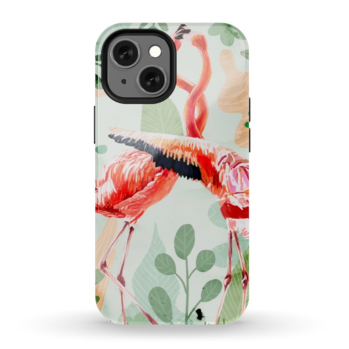 iPhone 13 mini StrongFit Flamingo Love by Uma Prabhakar Gokhale