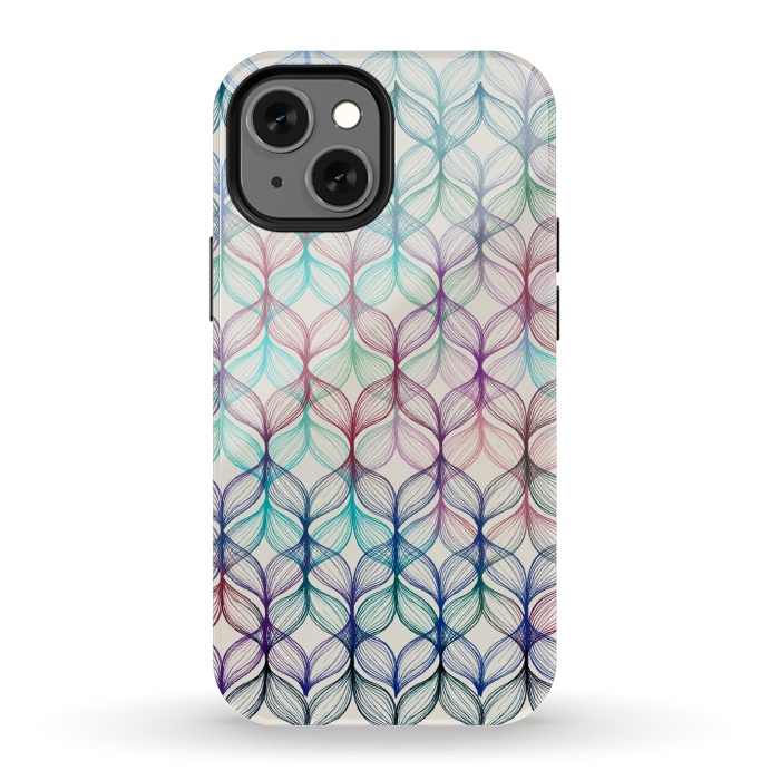 iPhone 13 mini StrongFit Mermaid's Braids - a colored pencil pattern by Micklyn Le Feuvre