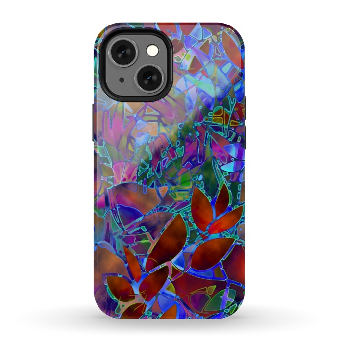 iPhone 13 mini StrongFit Floral Abstract Stained Glass G174 by Medusa GraphicArt