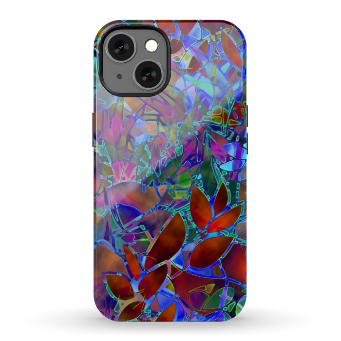 iPhone 13 StrongFit Floral Abstract Stained Glass G174 by Medusa GraphicArt