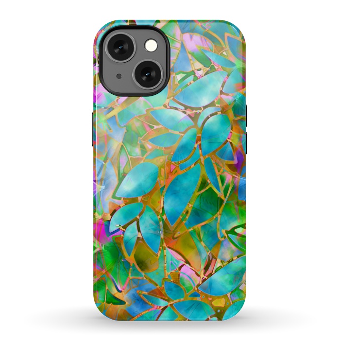 iPhone 13 StrongFit Floral Abstract Stained Glass G265  by Medusa GraphicArt