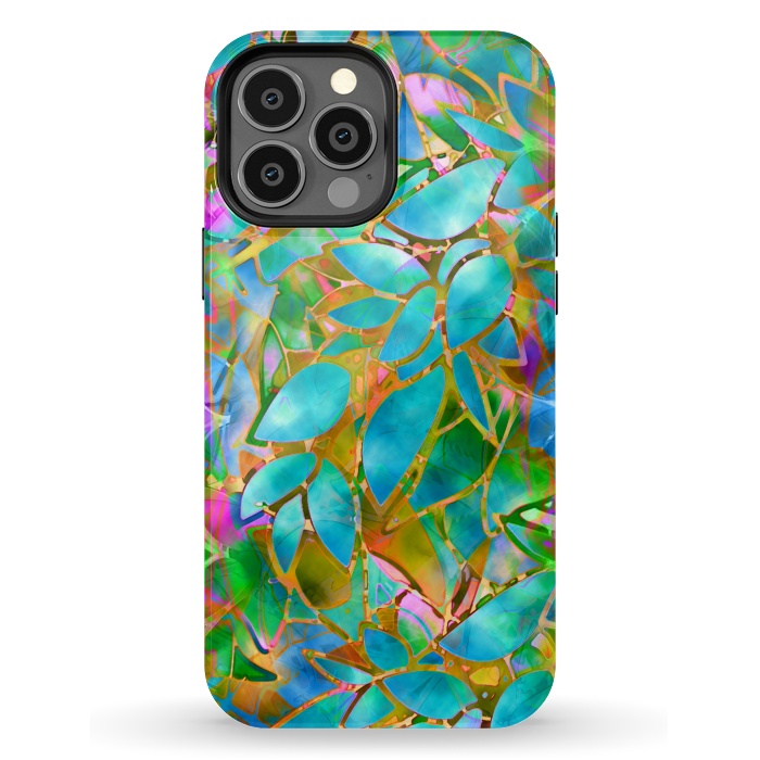iPhone 13 Pro Max StrongFit Floral Abstract Stained Glass G265  by Medusa GraphicArt