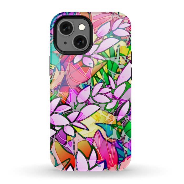 iPhone 13 mini StrongFit Grunge Art Floral Abstract G130  by Medusa GraphicArt
