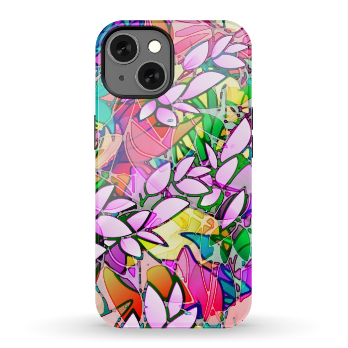 iPhone 13 StrongFit Grunge Art Floral Abstract G130  by Medusa GraphicArt