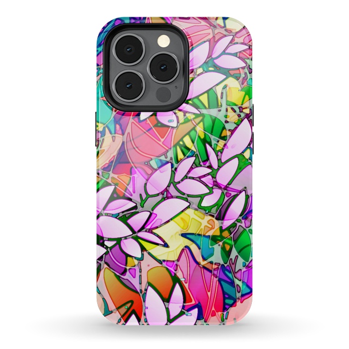 iPhone 13 pro StrongFit Grunge Art Floral Abstract G130  by Medusa GraphicArt