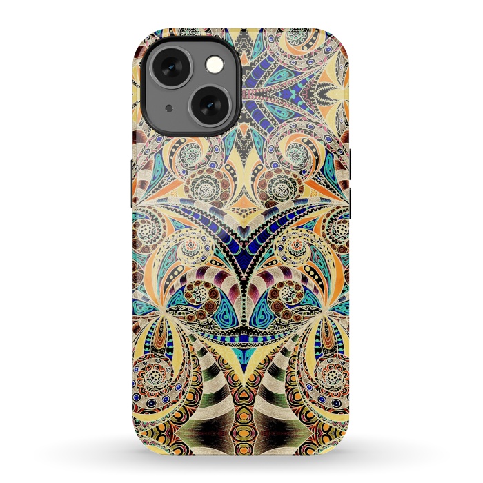 iPhone 13 StrongFit Drawing Floral Zentangle G240 by Medusa GraphicArt