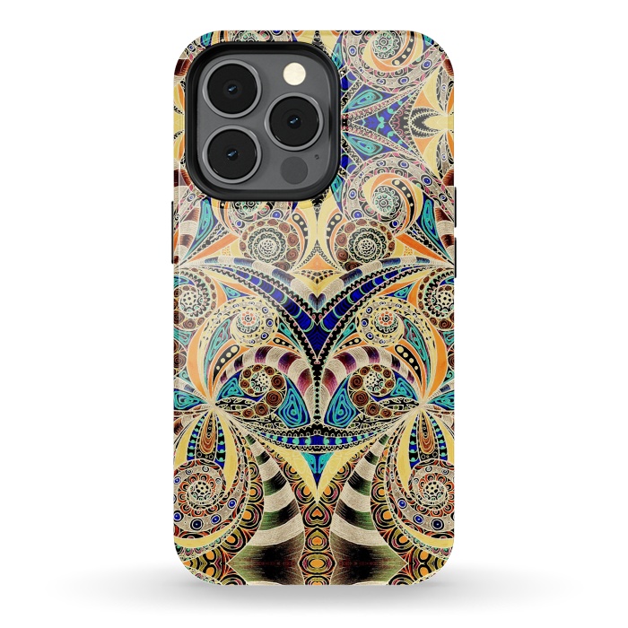 iPhone 13 pro StrongFit Drawing Floral Zentangle G240 by Medusa GraphicArt