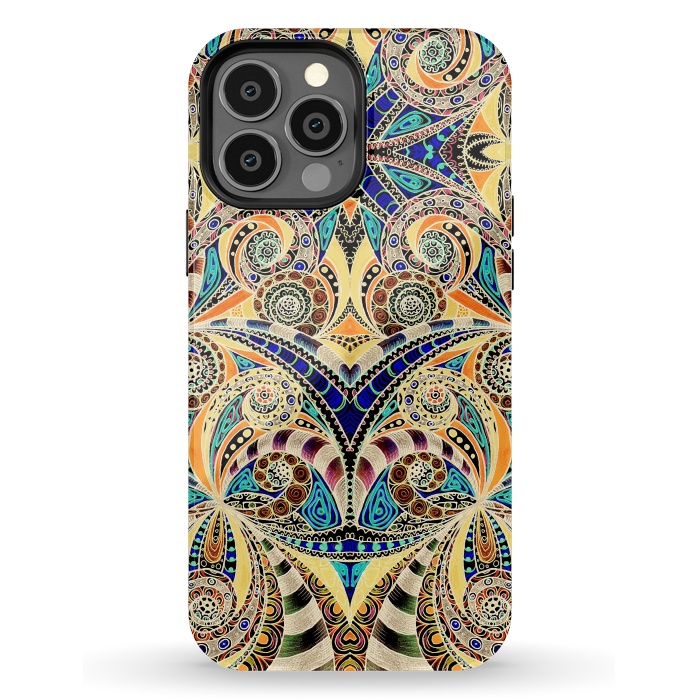 iPhone 13 Pro Max StrongFit Drawing Floral Zentangle G240 by Medusa GraphicArt