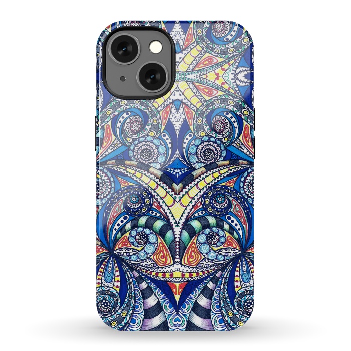 iPhone 13 StrongFit Drawing Floral Zentangle G7B by Medusa GraphicArt