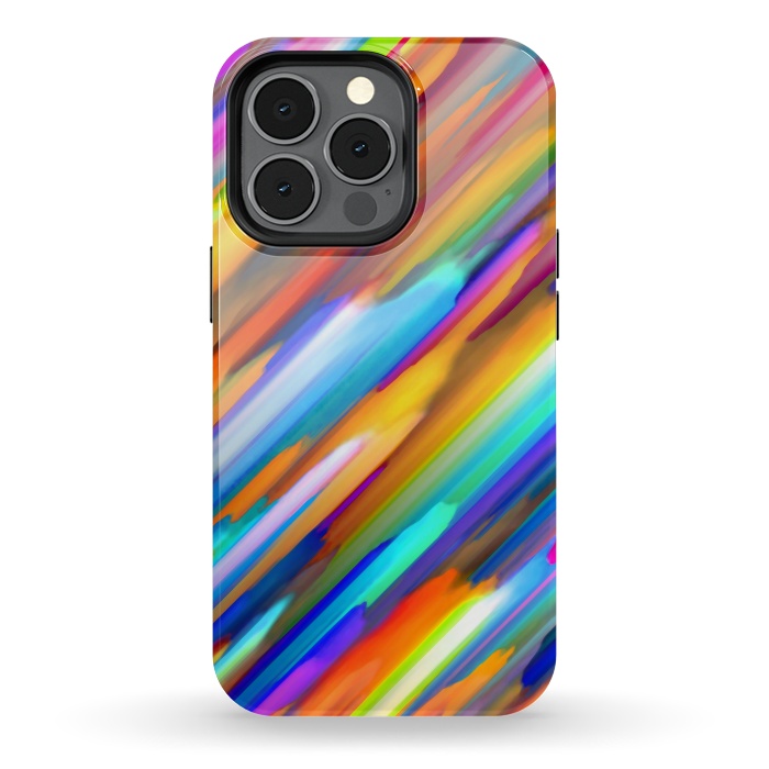 iPhone 13 pro StrongFit Colorful digital art splashing G391 by Medusa GraphicArt