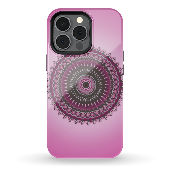 iPhone 13 pro StrongFit Pink Mandala Ornament 2 by Andrea Haase